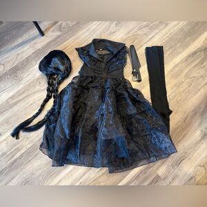 Wednesday Addams Kids Black Halloween Costume Set